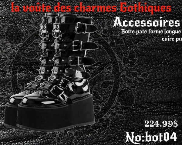 Botte Goth légère Cuir PU (Taille 9.5 )