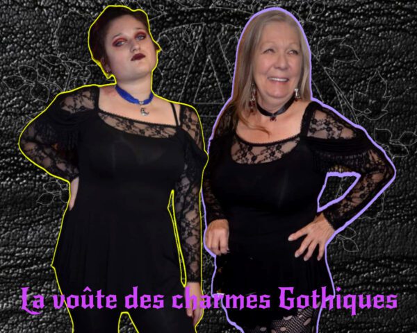 Top Devil fashion manche long en dentelle style victorienne