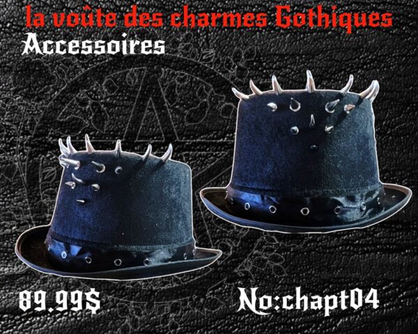 Chapeau croque mort , spike unique réalisée par wicca wolf création - Image 2