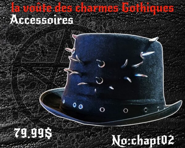 Chapeau croque mort , spike unique réalisée par wicca wolf création - Image 3