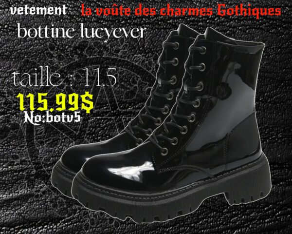 botte style doc Martens en cuir Pu (taille 11.5)