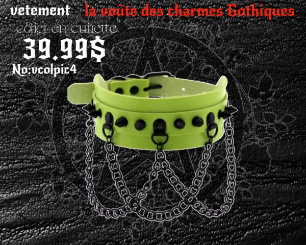 Choker vert pomme a boucle noir