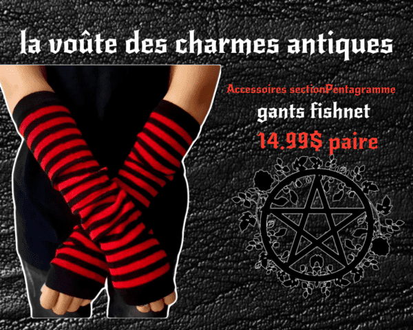 Gant blanc & noir / rouge & noir  extensible - Image 3