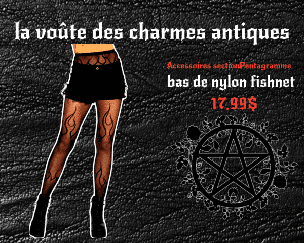 Bas de nylon flamme noir