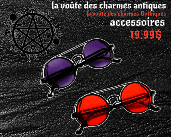 lunette ronde violet , rouge