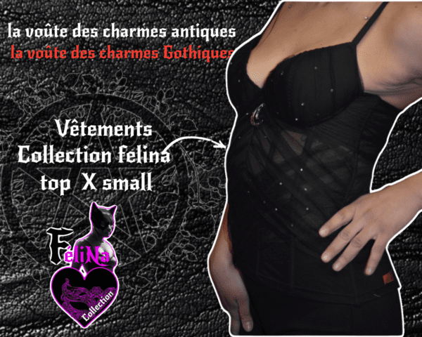 corset filet lune nuit noir étoilé X Small réalisée par Félina collection - Image 5