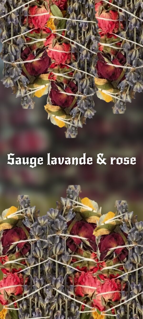 bâton Sauge, rose & lavande bio            ‘Sauge de la sorcière bien-aimée’