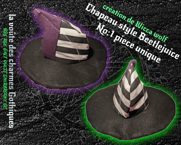 chapeau sorcière moderne style Beetlejuice unique - Image 2