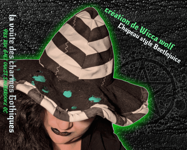 chapeau witchy moderne  style Beetlejuice - Image 3