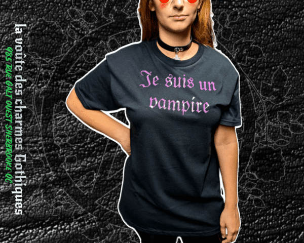 t-shirt ''je suis un vampire '' medium