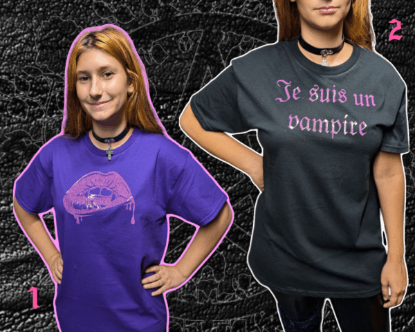 t-shirt ''je suis un vampire '' medium - Image 2