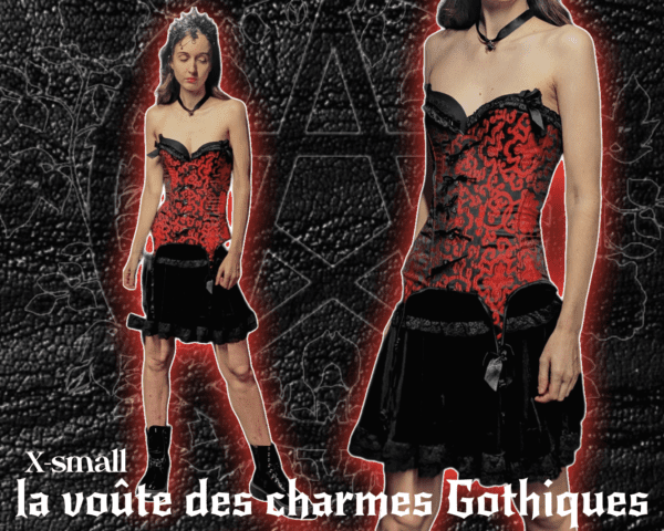 corset rouge a boucle a porte jarretelles